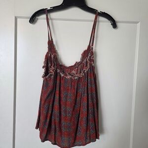 Women's Red Floral Top